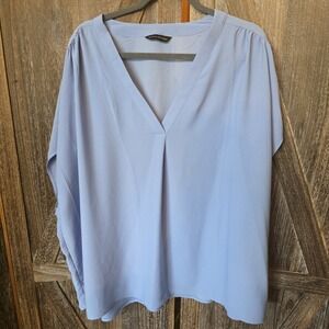 Banana Republic Shirt Women's Light Blue Top V-Neck Lightweight‎ Career Casual